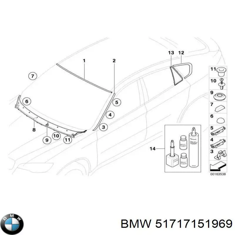 Kratka wycieraczek do BMW X5 (E70)