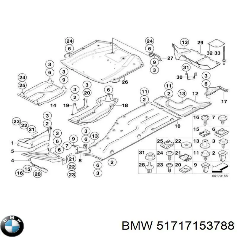 Do koszyka 51717153788 BMW Osłona silnika prawa
