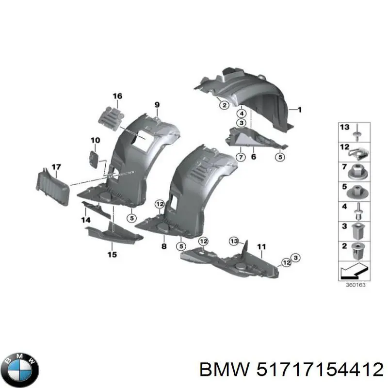 Nadkole błotnika przedniego prawe tylne do BMW 3 (E92)