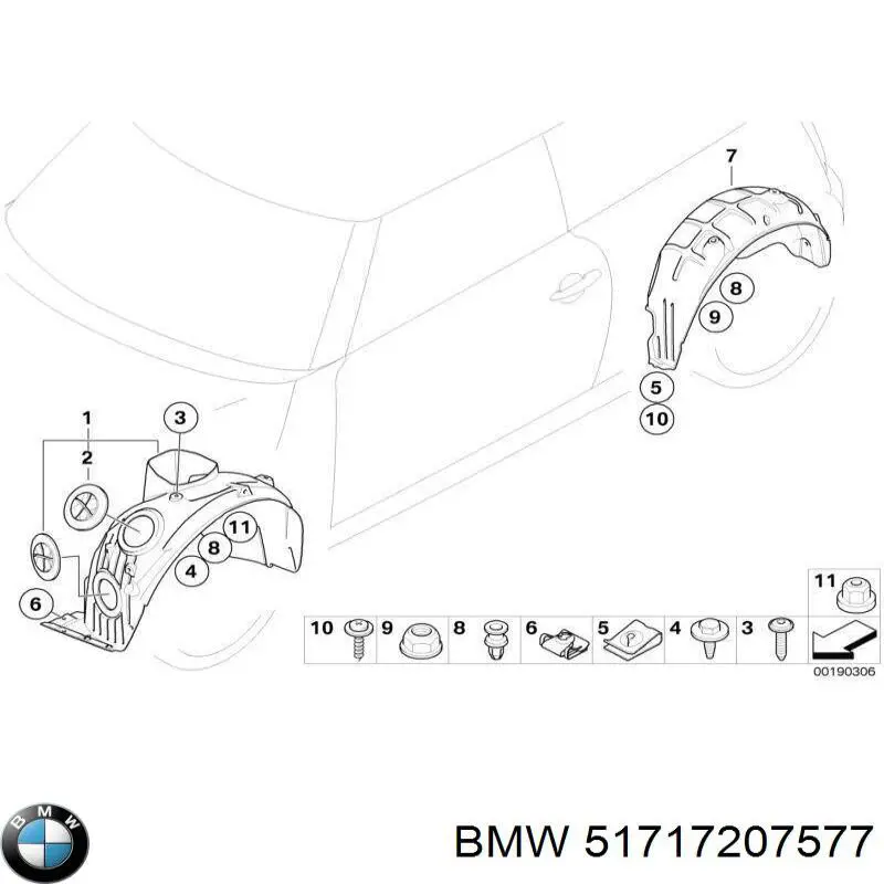 Nadkole błotnika przedniego lewe do MINI Cooper  R56