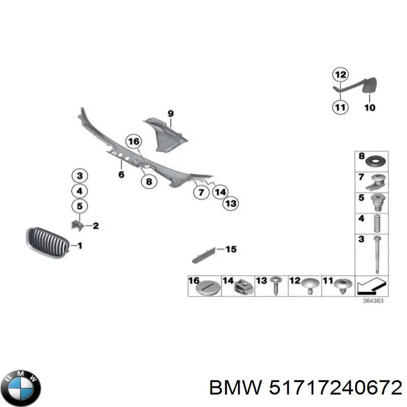 Podszybie szyby czołowej BMW 51717240672 cena, od 130,38 USD