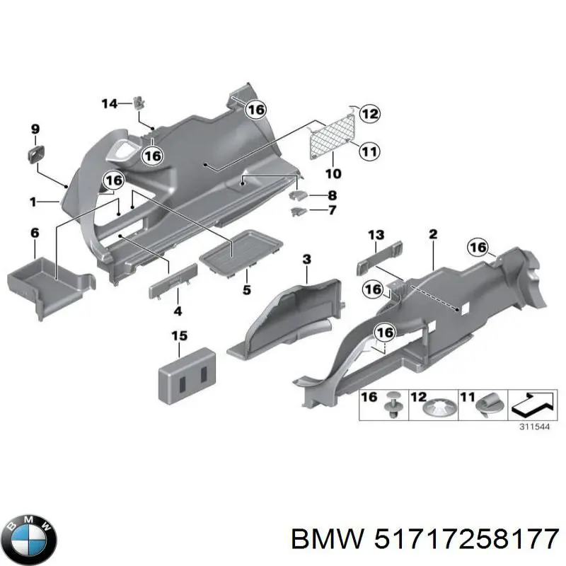 Kratka wycieraczek BMW 51717258177 cena, od 76,62 USD