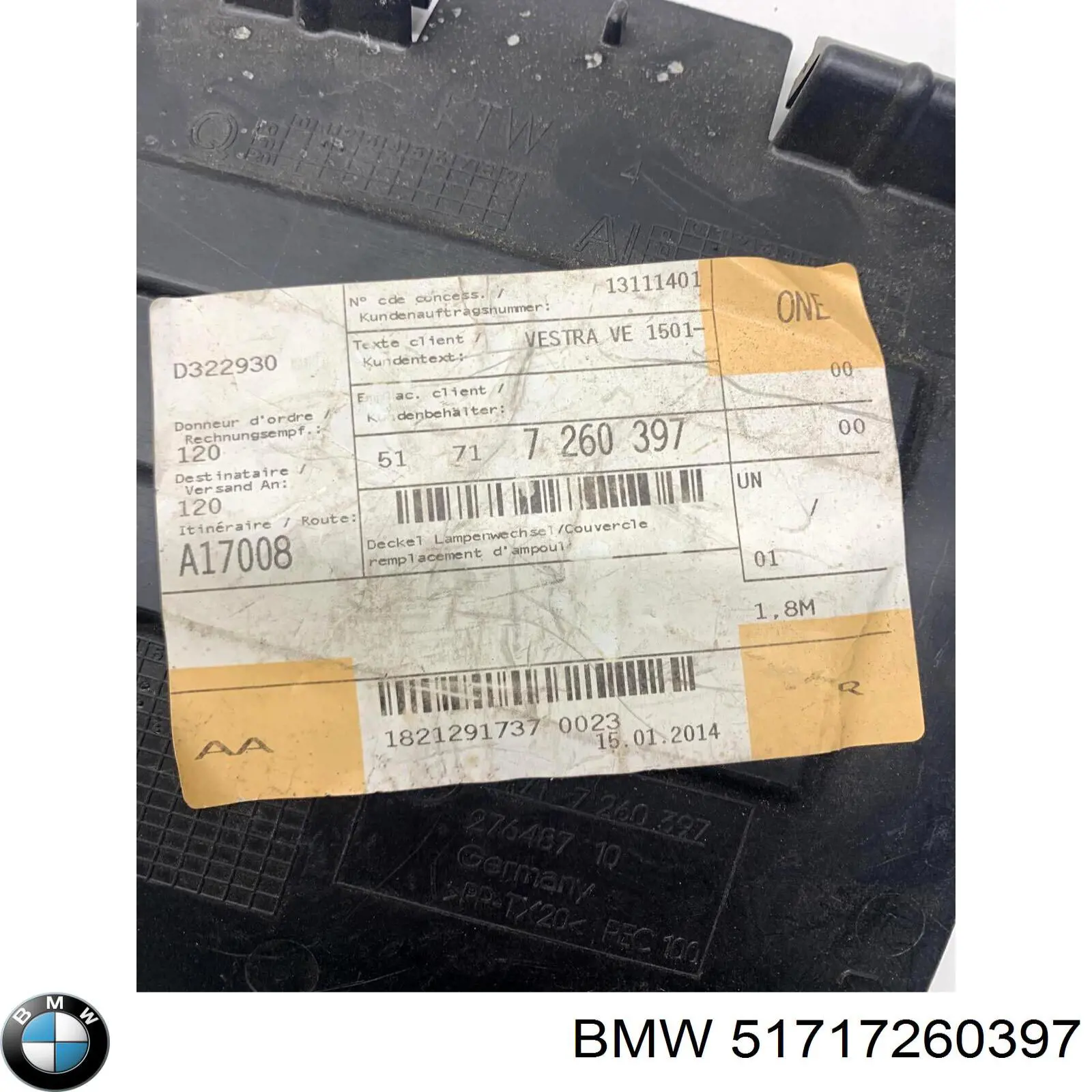 Do koszyka 7260397 BMW Osłona błotnika przedniego lewa + prawa, zestaw