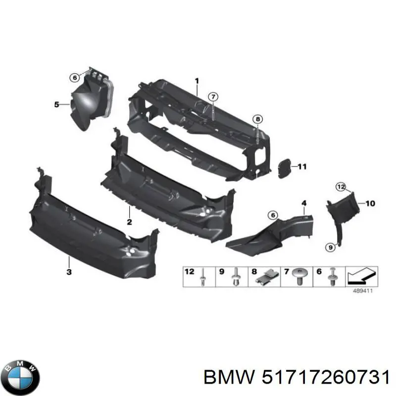 Nadkole błotnika przedniego lewe przednie BMW 51717260731 cena, od 141,04 USD