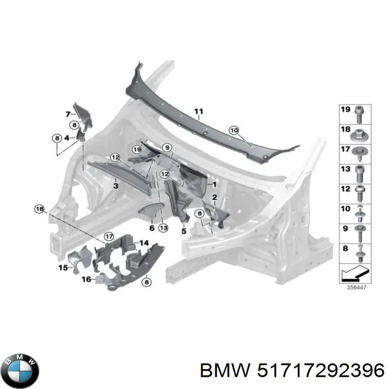 51717292396 BMW Podszybie szyby czołowej