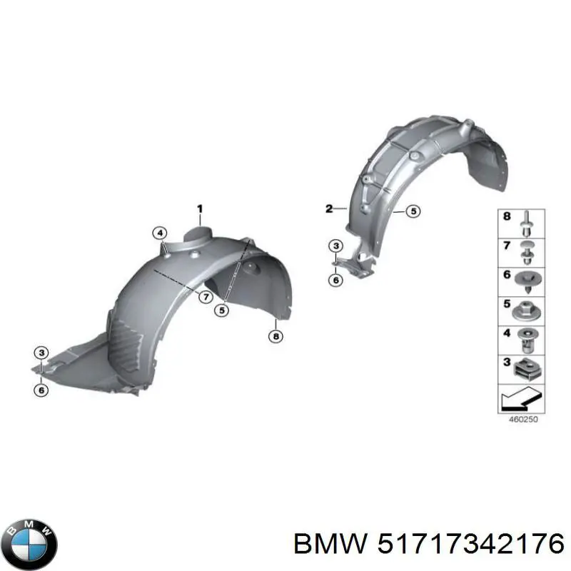 51717342176 BMW Nadkole błotnika przedniego prawe