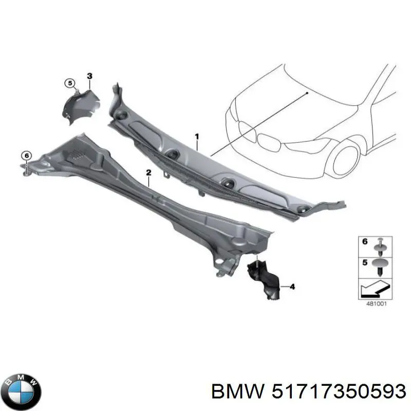51717350593 BMW Wtyczka mankietu bocznego