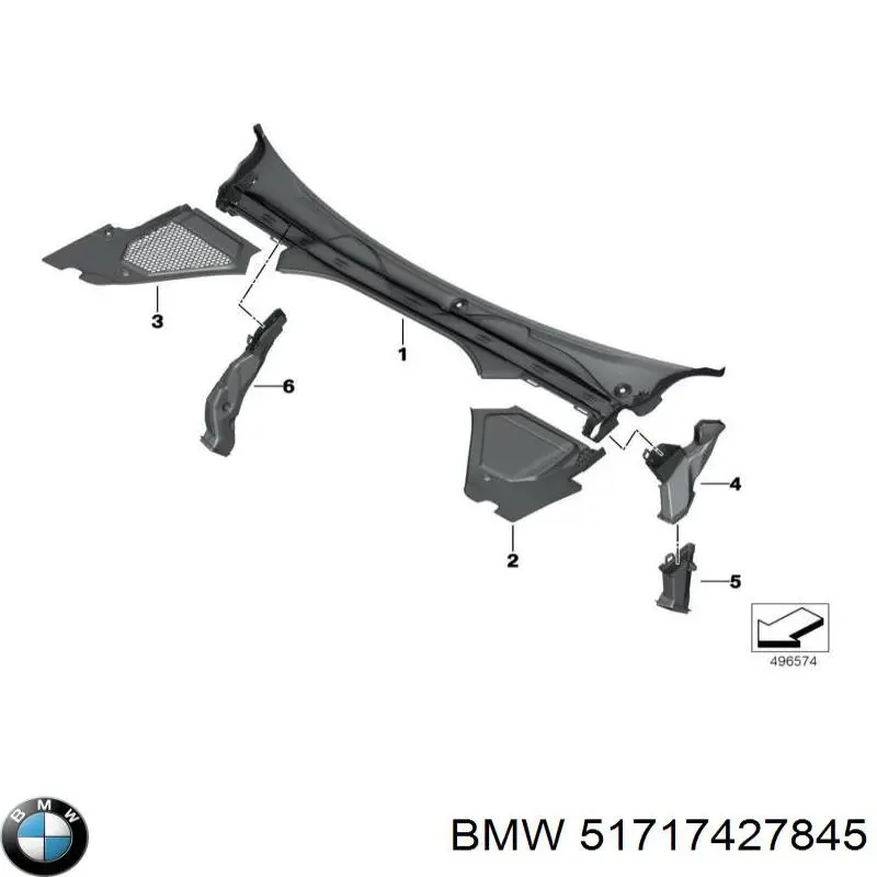 51717427845 BMW Podszybie szyby czołowej