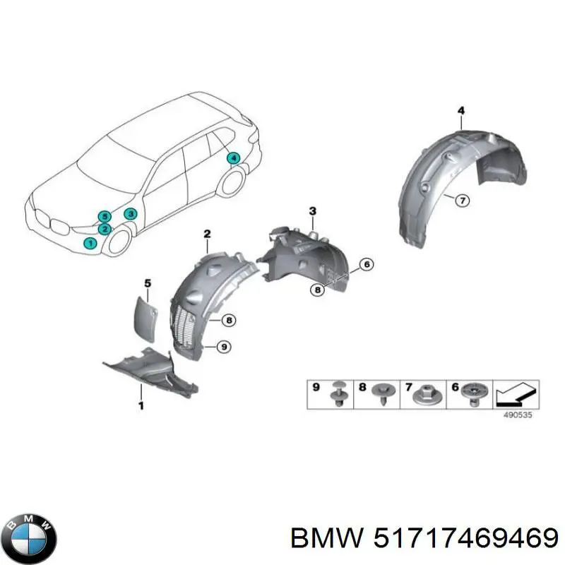 51717469469 BMW Osłona zderzaka przedniego lewa