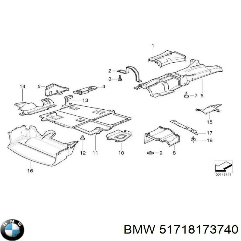 51718173740 BMW Osłona silnika, miski (przedziału silnika)