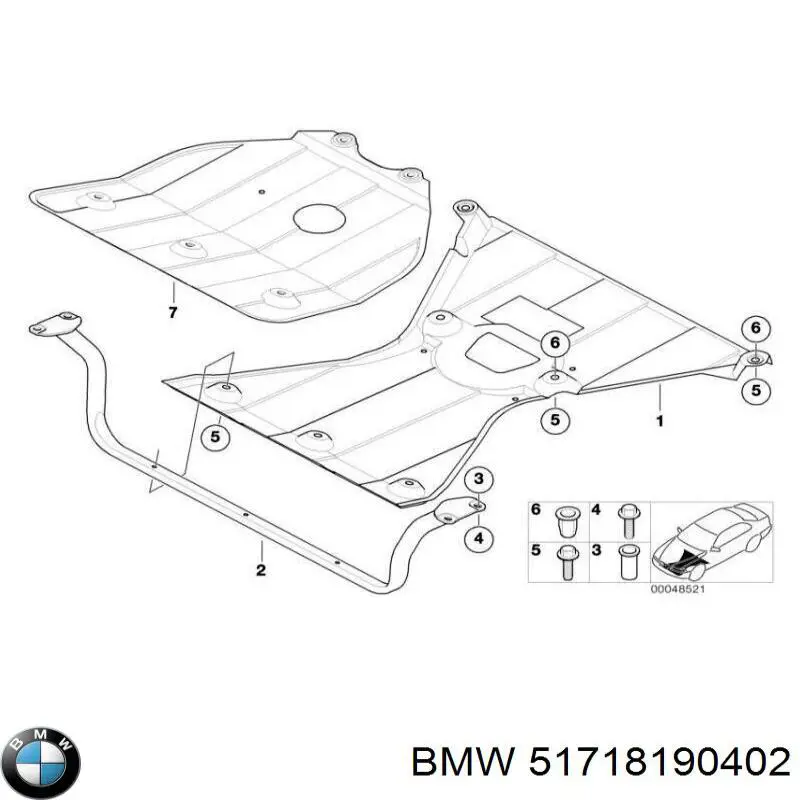 Osłona silnika, miski (przedziału silnika) do BMW 7 (E38)