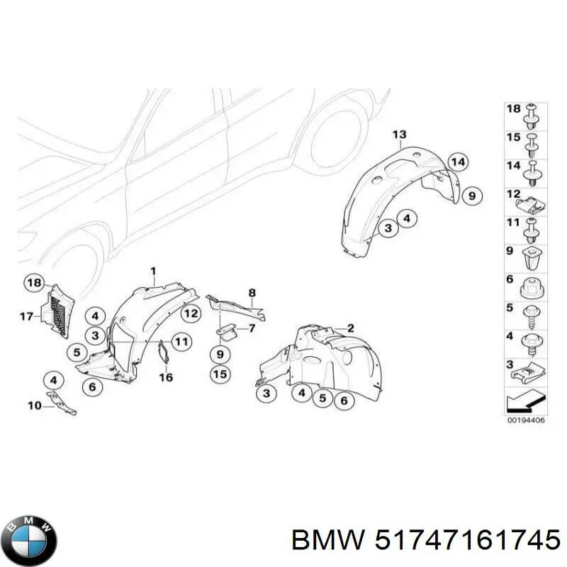 51747161745 BMW nakładka ochronna na błotnik przedni