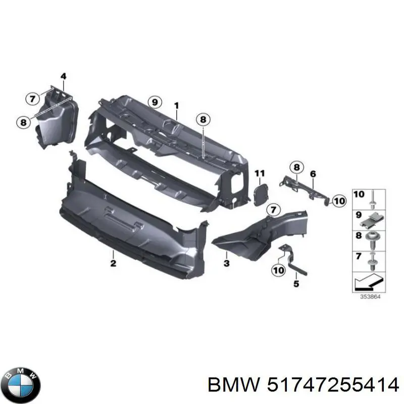 Kierownica powietrza (deflektor) chodnicy dolna do BMW 1 (F21)