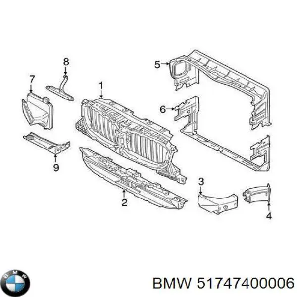 51747400006 BMW Kierownica powietrza tarczy hamulcowej prawa