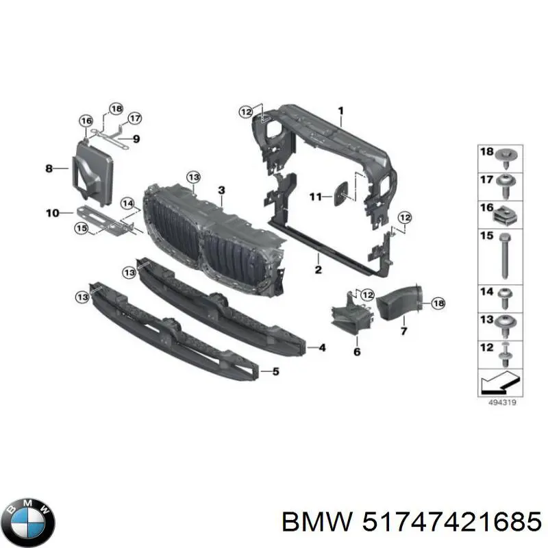 51747421685 BMW Kierownica powietrza tarczy hamulcowej lewa