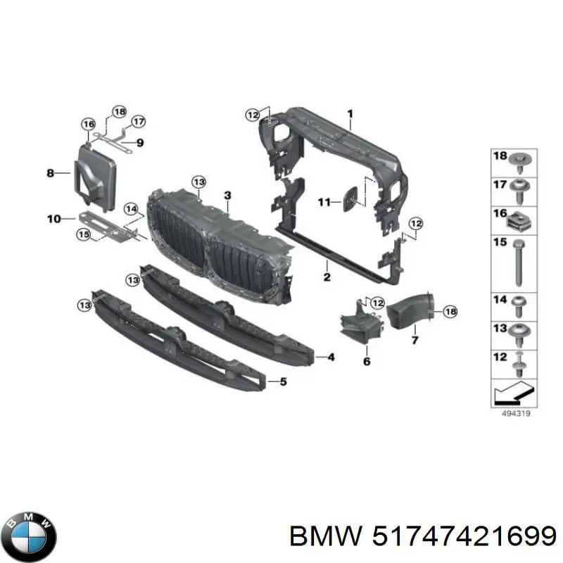 51747421699 BMW Kierownica powietrza tarczy hamulcowej lewa