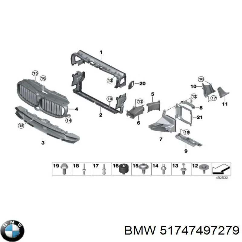 Atrapa chłodnicy do BMW 5 (G31)