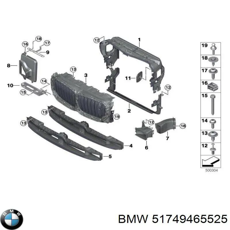 Atrapa chłodnicy BMW 51749465525 cena, od 354,12 USD