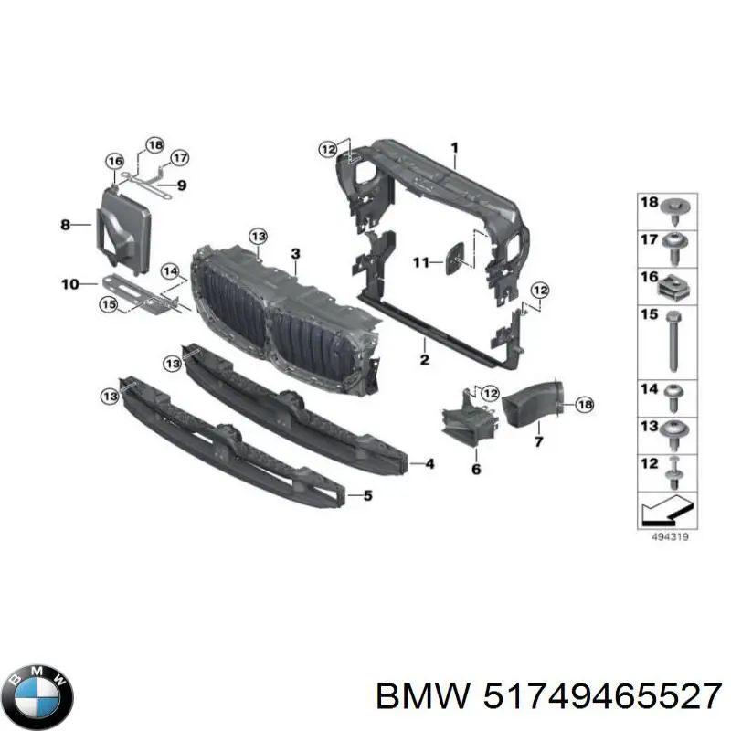 51749465527 BMW Atrapa chłodnicy
