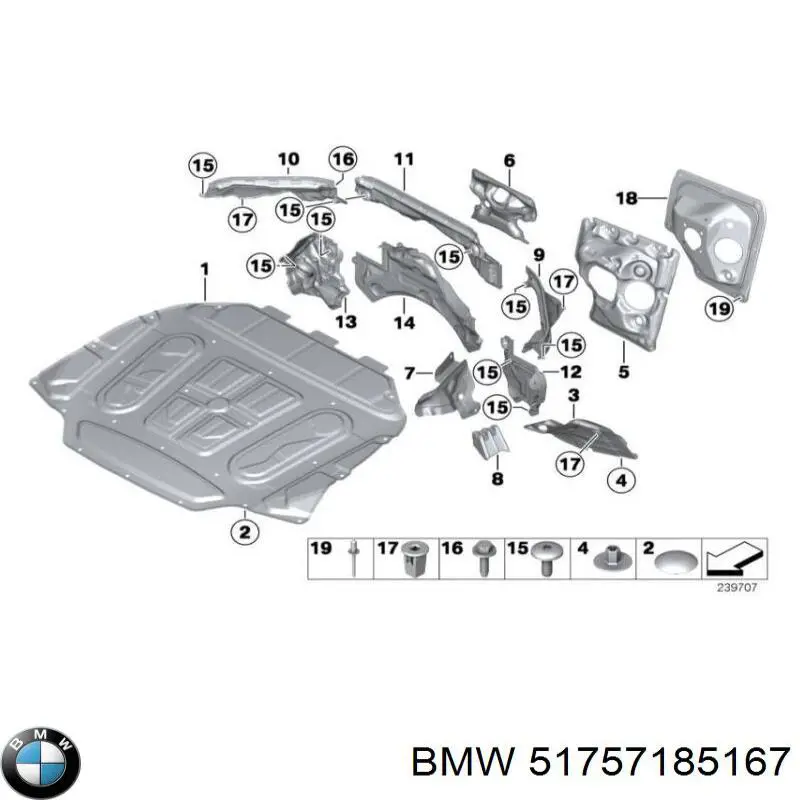 Do koszyka 51757185167 BMW Kierownica powietrza (deflektor) chodnicy lewa