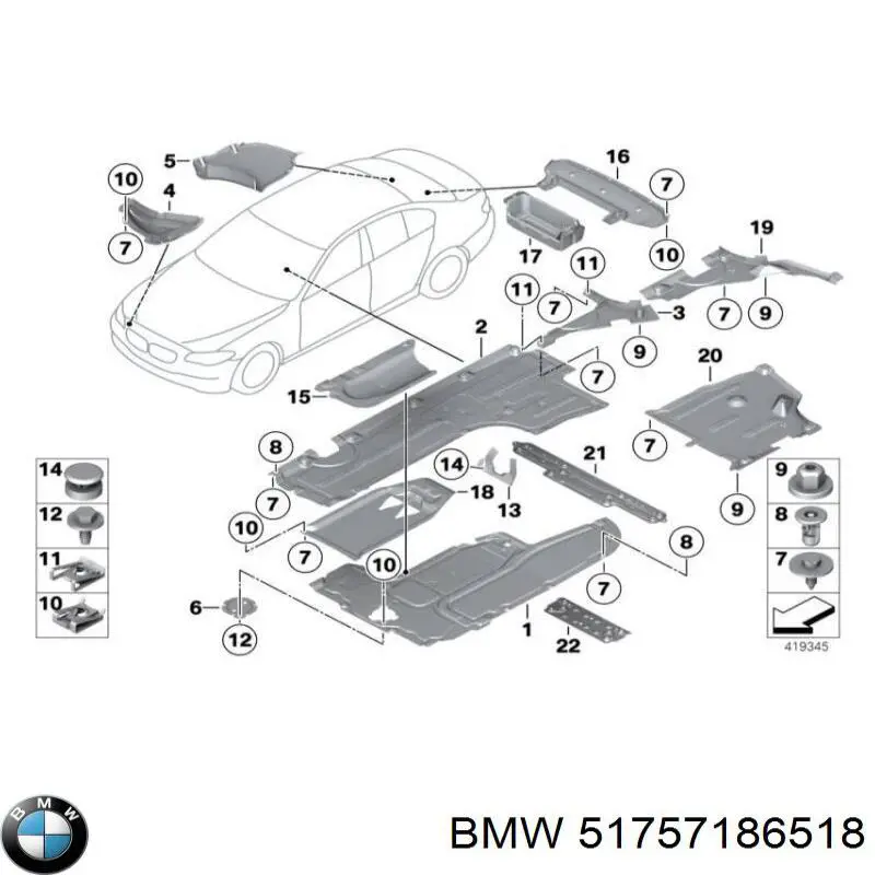 51757186518 BMW Osłona zderzaka przedniego prawa