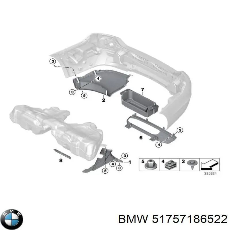 Osłona tylnego zderzaka do BMW 5 (F10)