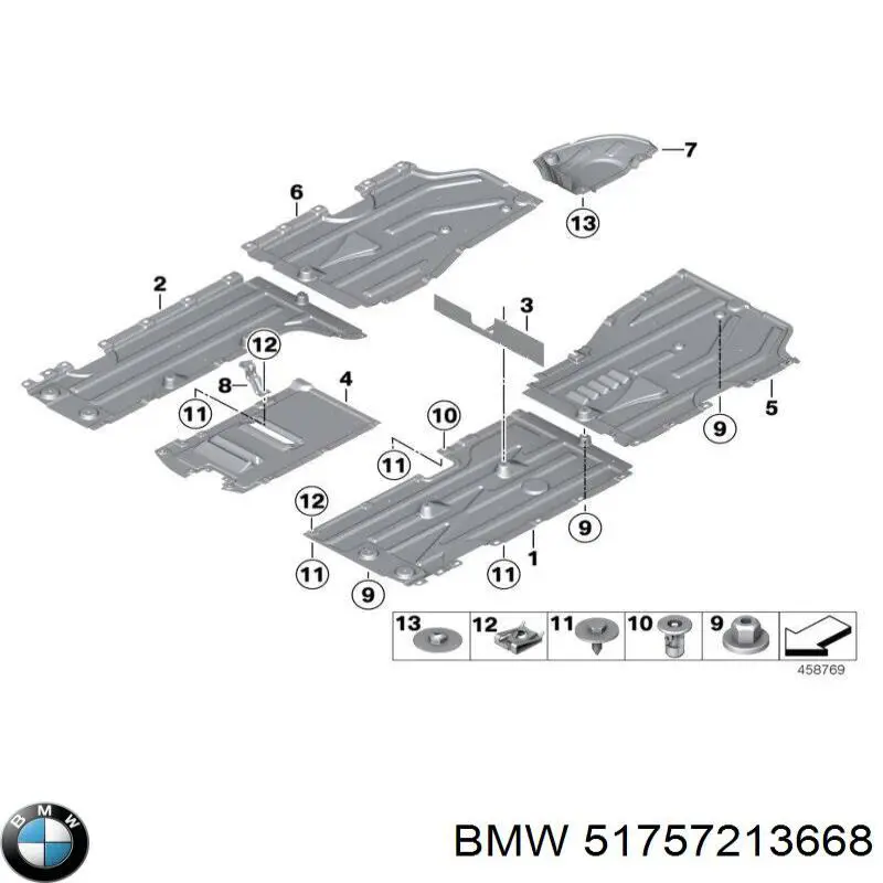 51757213668 BMW Osłona podwozia, część środkowa