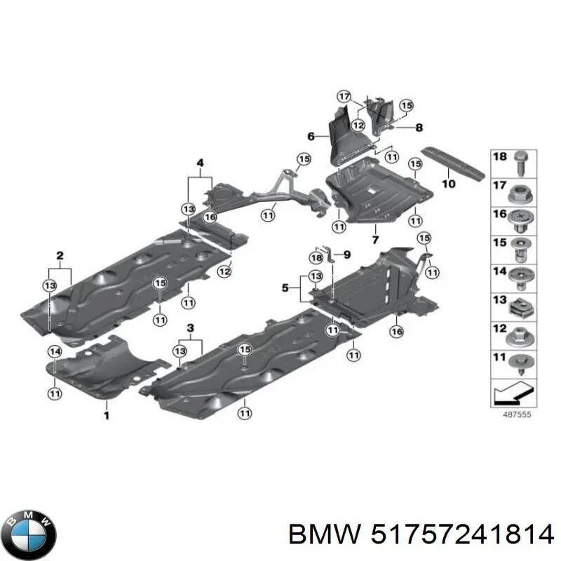 Do koszyka 51757241814 BMW Osłona silnika, miski (przedziału silnika)