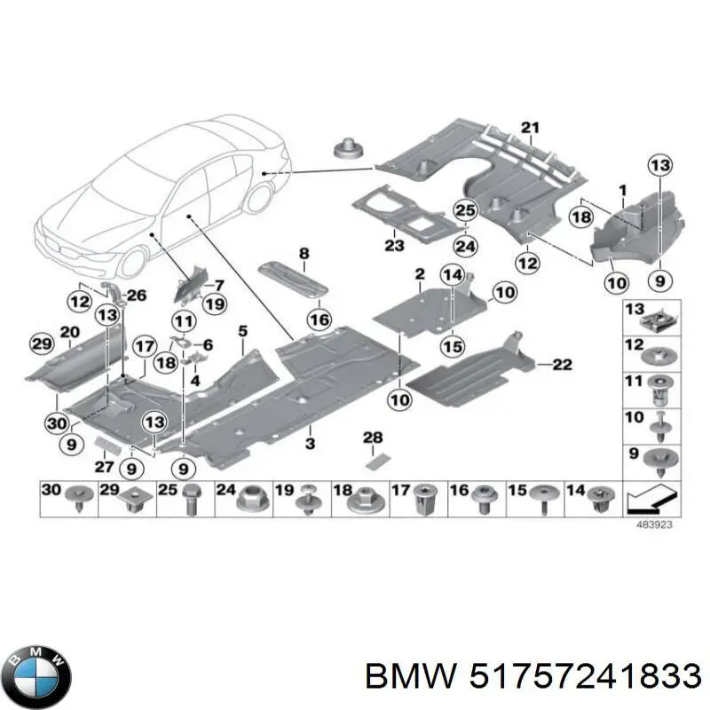 Osłona podwozia lewa do BMW 1 (F21)