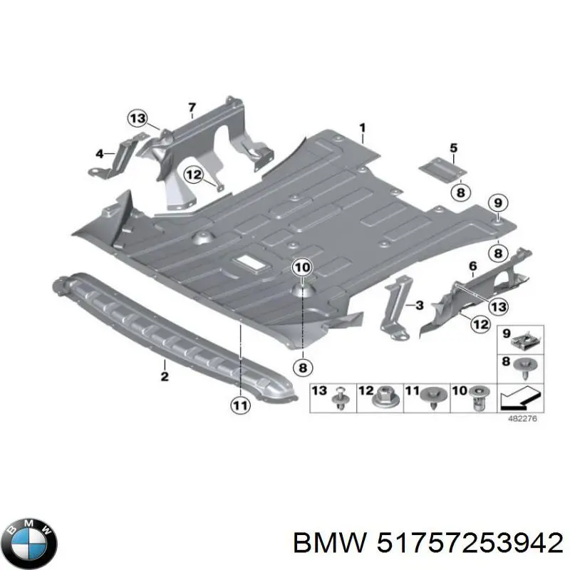 51757253942 BMW Osłona silnika, miski (przedziału silnika)