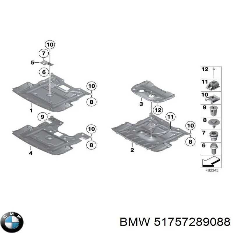 51757289088 BMW Osłona silnika, miski (przedziału silnika)