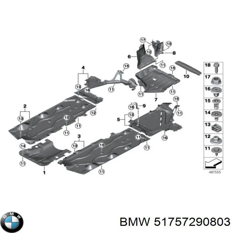 Osłona podwozia lewa BMW 51757290803 cena, od 100,35 USD