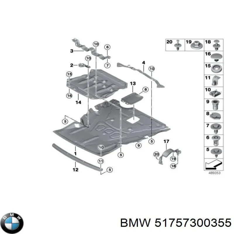 51757300355 BMW Osłona silnika, miski (przedziału silnika)