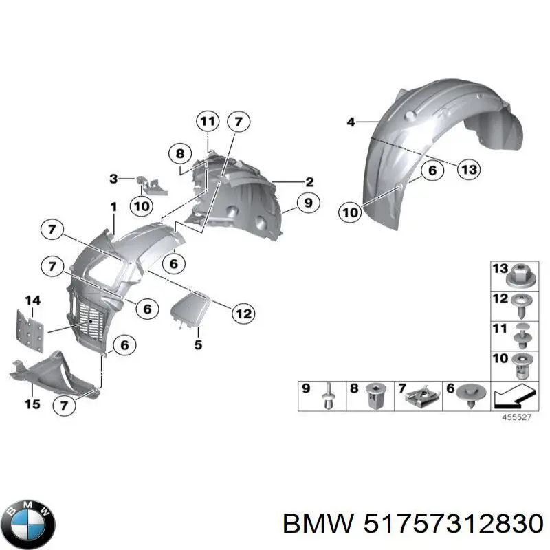 51757312830 BMW Osłona zderzaka przedniego prawa