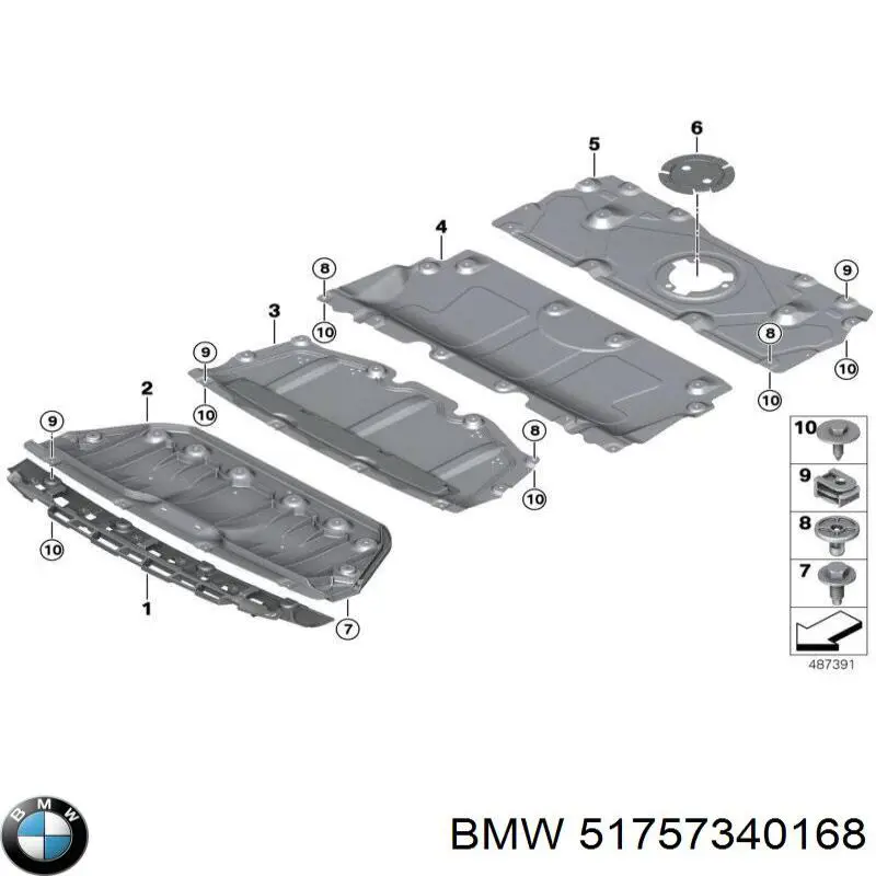 Osłona silnika przednia BMW 51757340168 cena, od 83,63 USD