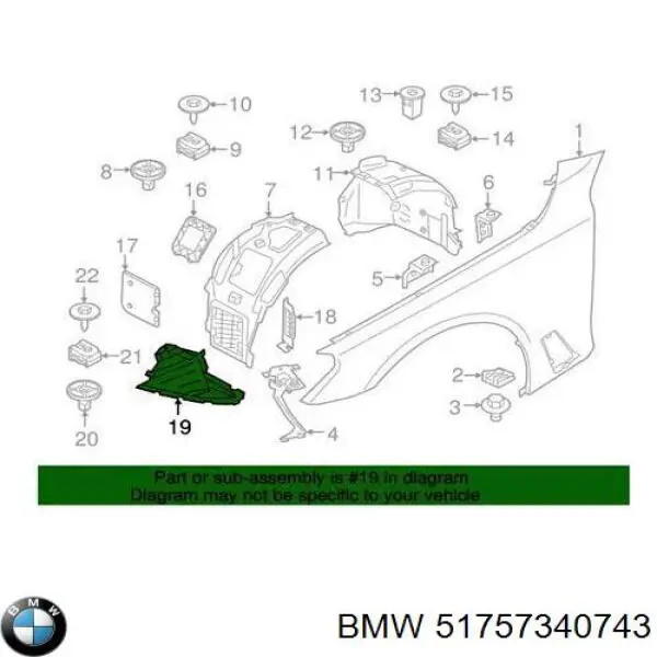 51757340743 BMW Nakładka ochronna na błotnik przedni