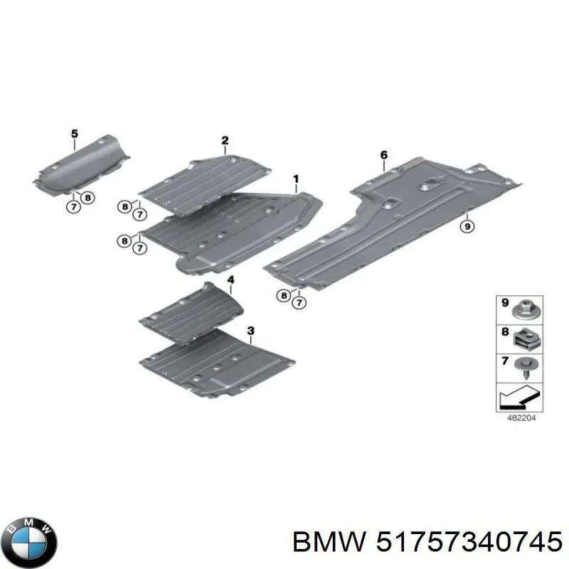 51757340745 BMW Osłona podwozia, część środkowa
