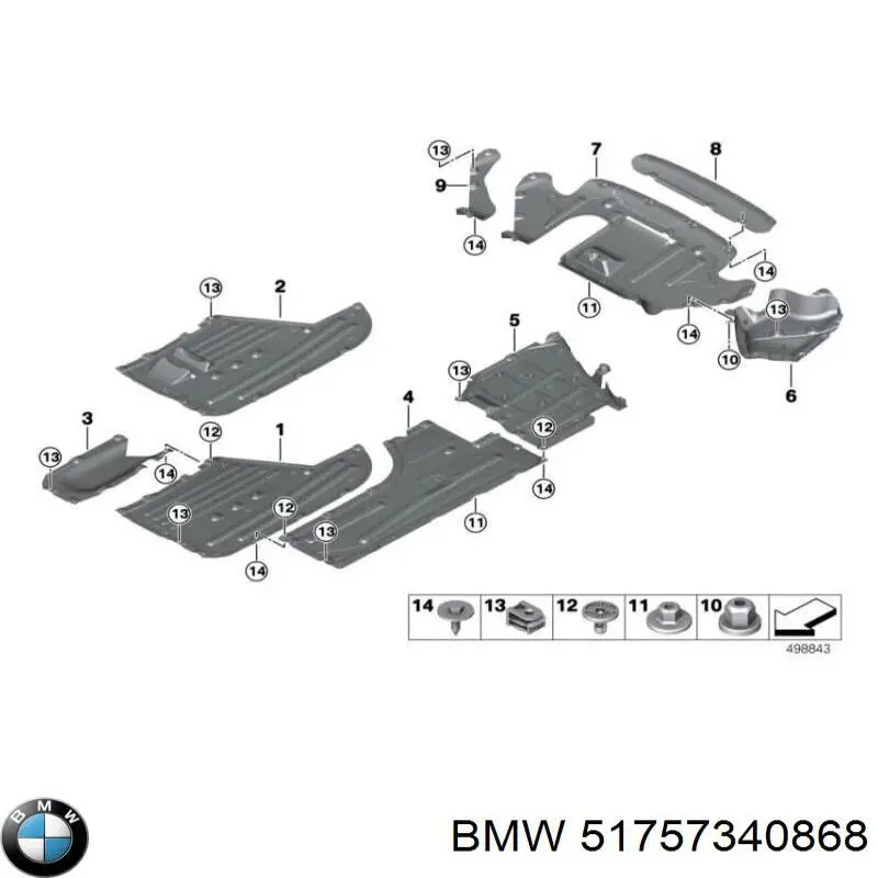 51757340868 BMW Osłona podwozia tylna prawa