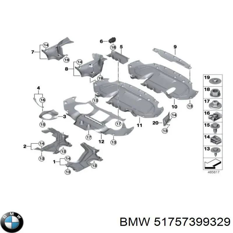 51757399329 BMW Osłona podwozia tylna