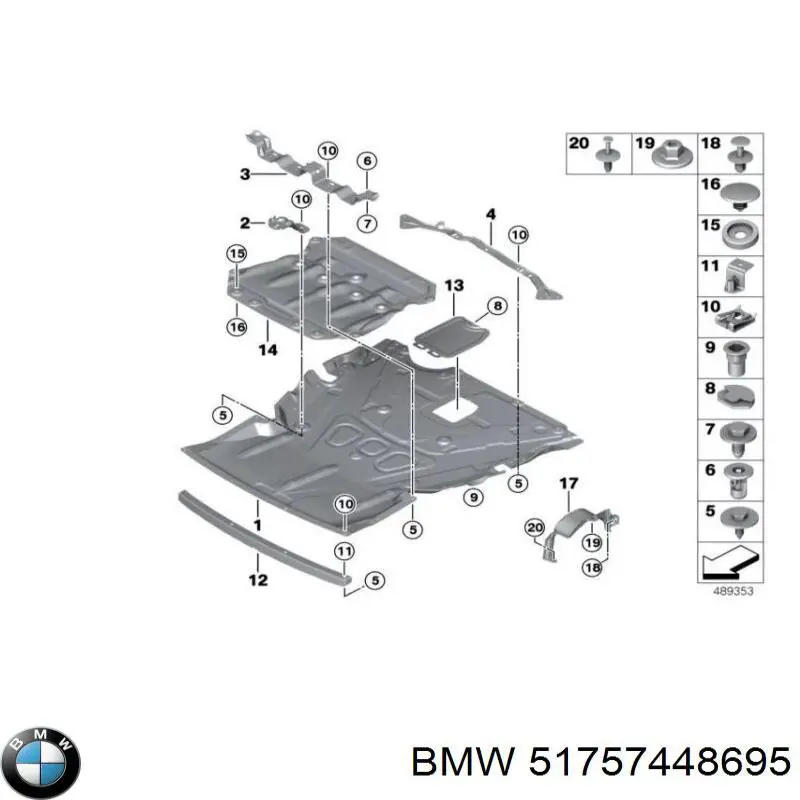51757448695 BMW Osłona silnika, miski (przedziału silnika)