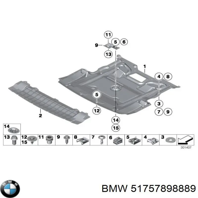 51757898889 BMW osłona zderzaka przedniego