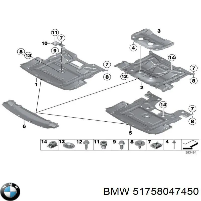 Osłona silnika, miski (przedziału silnika) BMW 51758047450 cena, od 247,53 USD