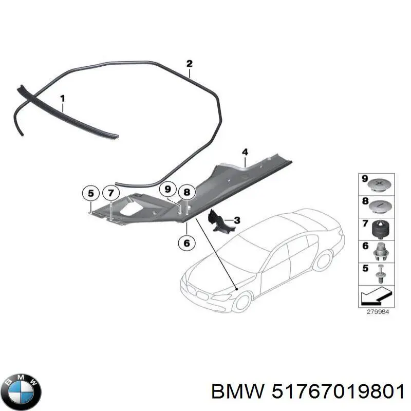 51767019801 BMW Osłona silnika lewa
