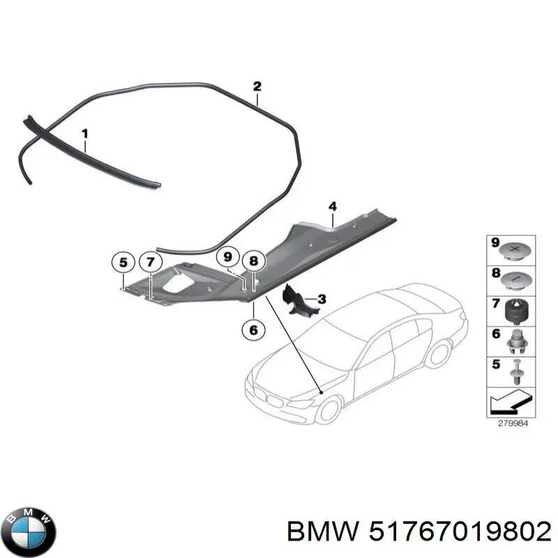 51767019802 BMW Osłona silnika prawa