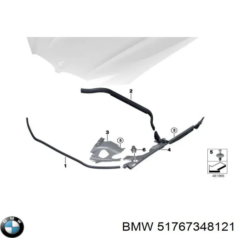 Odbój maski BMW 51767348121 cena, od 8,31 USD