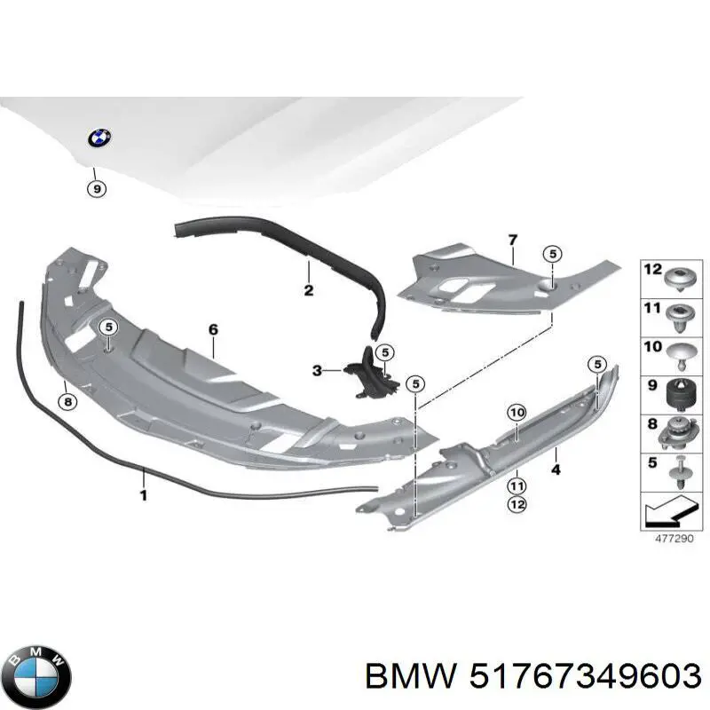 51767349603 BMW Osłona silnika lewa