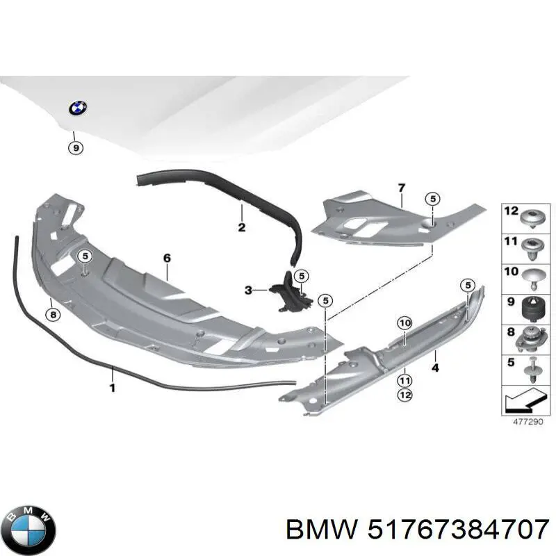 Nakładka panelu przedniego (osłony chłodnicy) górna do BMW 7 (G11, G12)