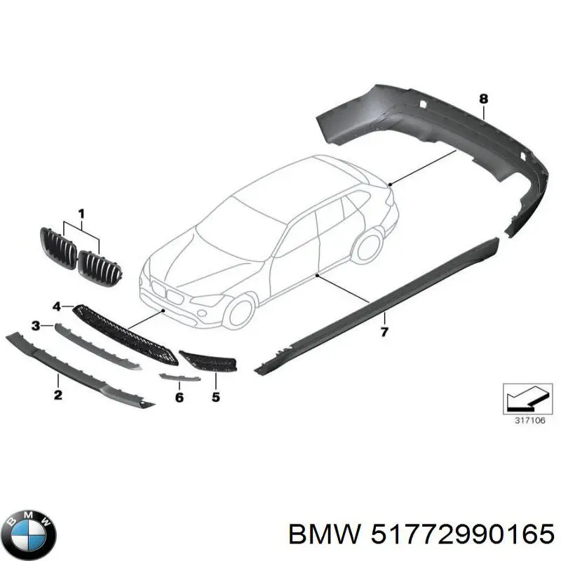 Poszerzenie (nakładka) reperaturki błotnika przedniego lewy do BMW X1 (E84)