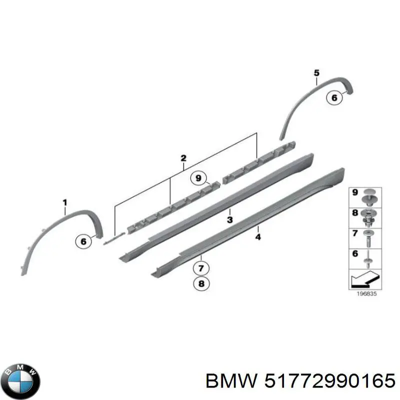 Poszerzenie (nakładka) reperaturki błotnika przedniego lewy BMW 51772990165 cena, od 57,42 USD