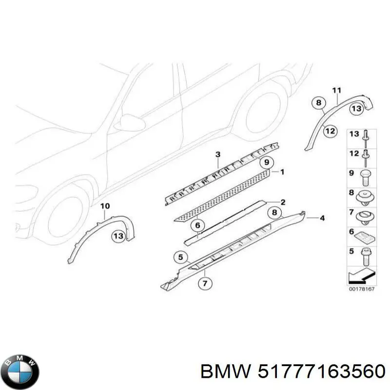 51777163560 BMW poszerzenie (nakładka reperaturki tylnego błotnika prawy)